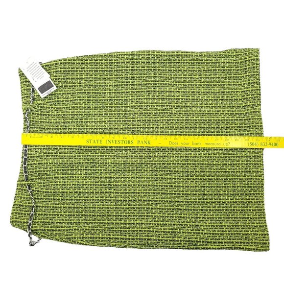 Evan Picone Straight Skirt Womens Size 10 Side Zipper Fashion Belt Green Nubby - Picture 9 of 12
